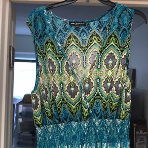 MlleGabrielleAbstract Color sleeveless Maxi Dress